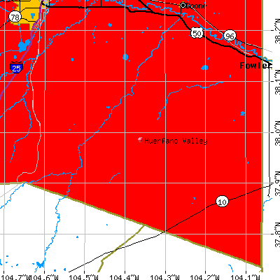 Huerfano Valley map