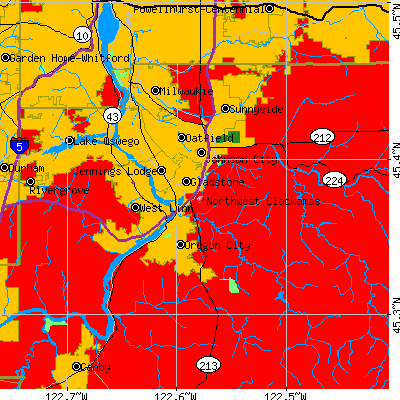 Northwest Clackamas map