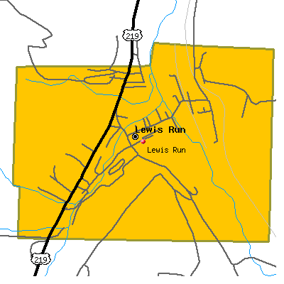 Lewis Run map