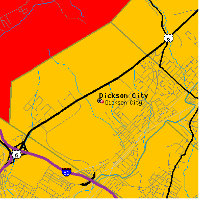 Dickson City map