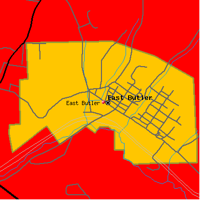 East Butler map