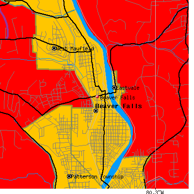 Beaver Falls map