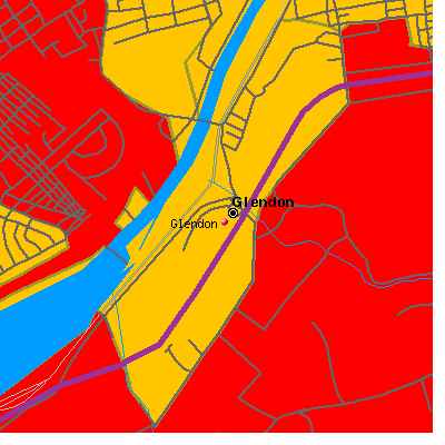 Glendon map