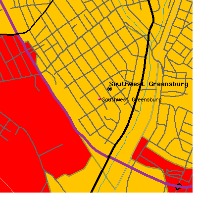 Southwest Greensburg map