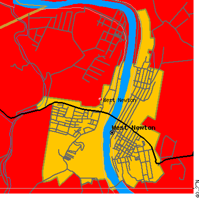 West Newton map