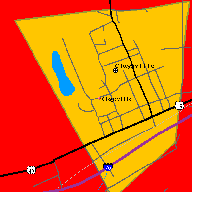 Claysville map