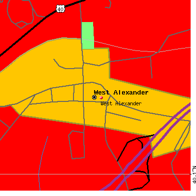 West Alexander map