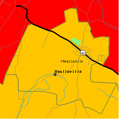 Beallsville map