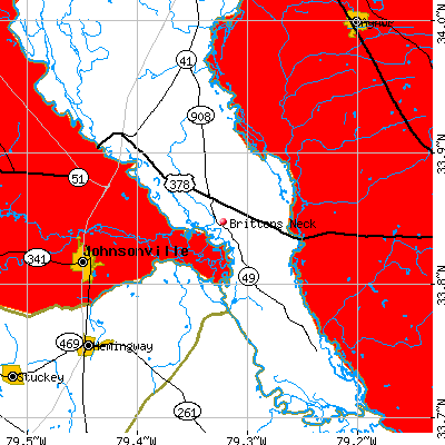 Brittons Neck map