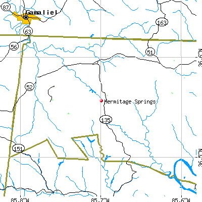 Hermitage Springs map