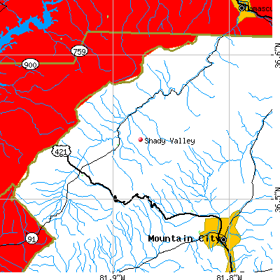 Shady Valley map
