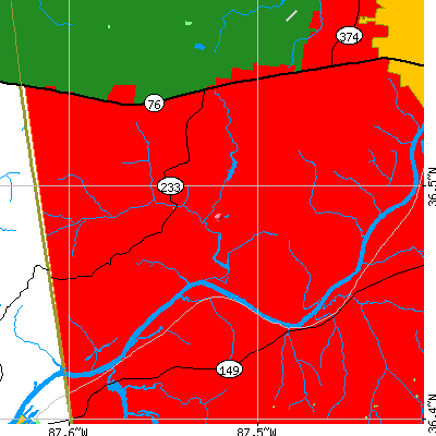 Woodlawn-Dotsonville map