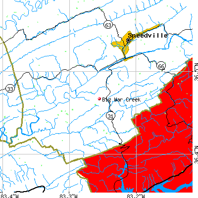 Big War Creek map