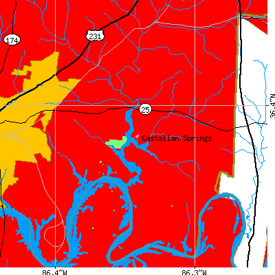 Castalian Springs map