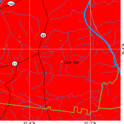Lone Oak map