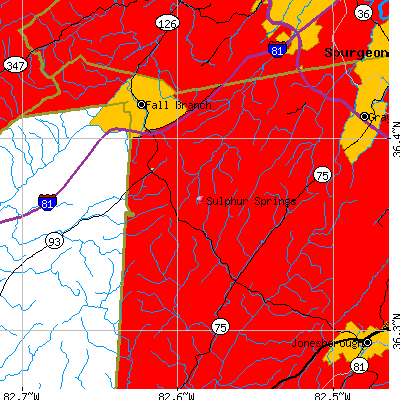 Sulphur Springs map
