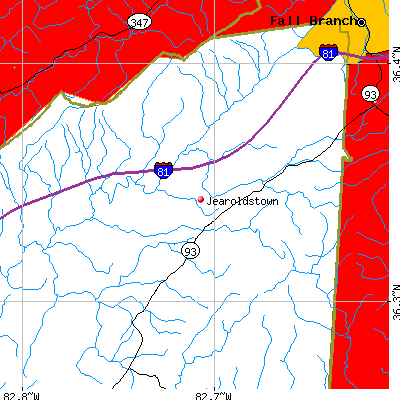 Jearoldstown map