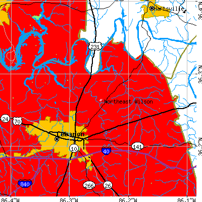Northeast Wilson map