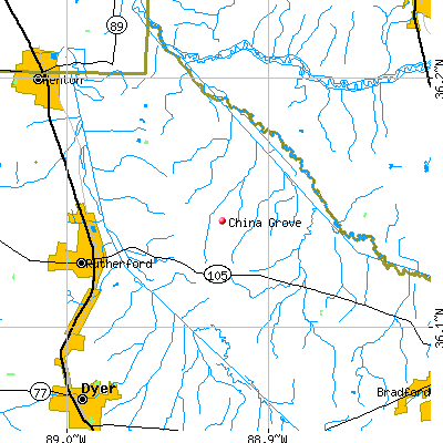 China Grove map