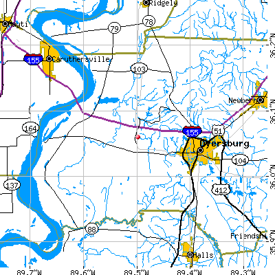 Mississippi-Obion map