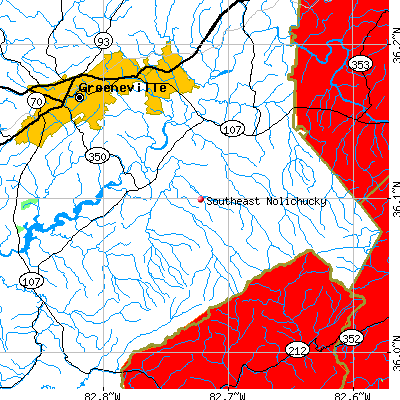 Southeast Nolichucky map