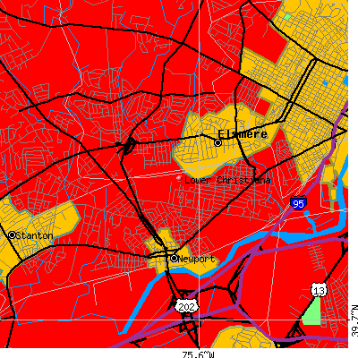 Lower Christiana map