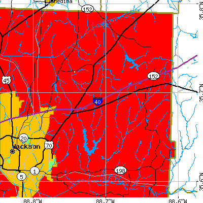 Spring Creek-Beech Bluff map