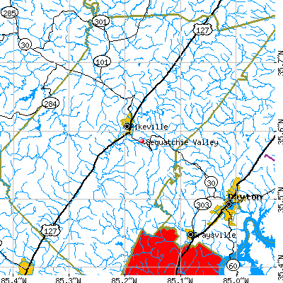 Sequatchie Valley map