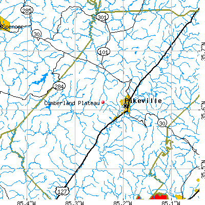 Cumberland Plateau map