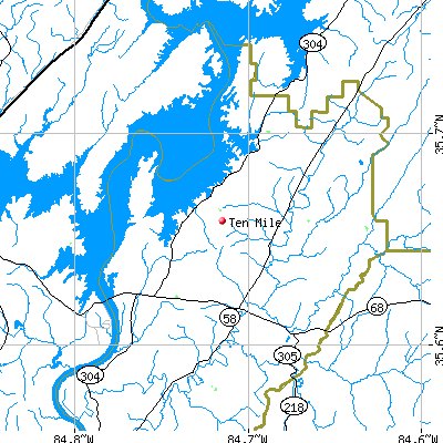 Ten Mile map