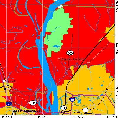 Shelby Forest map