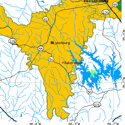 Bakerstown map
