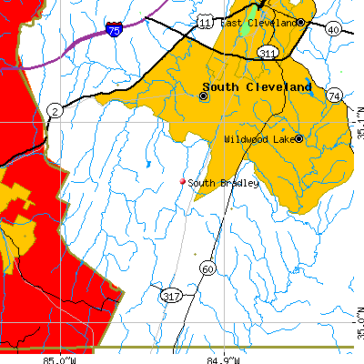South Bradley map