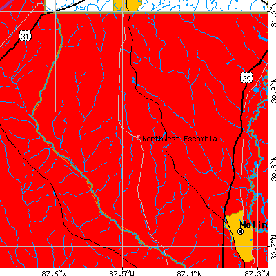 Northwest Escambia map