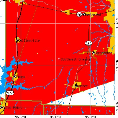 Southwest Grayson map