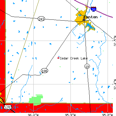 Cedar Creek Lake map