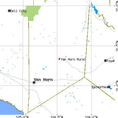 Van Horn Rural map