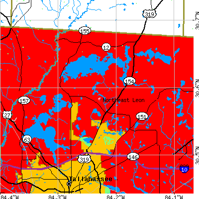 Northeast Leon map