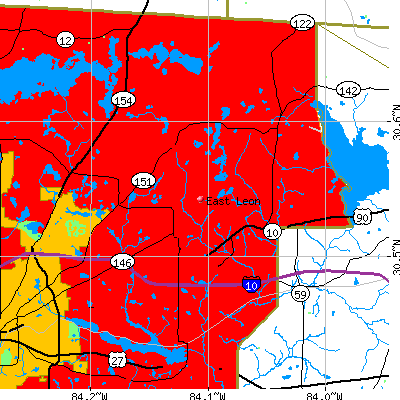 East Leon map