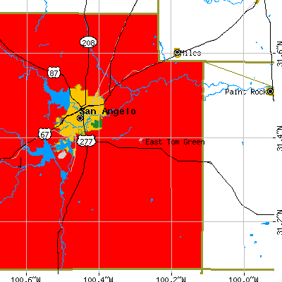 East Tom Green map