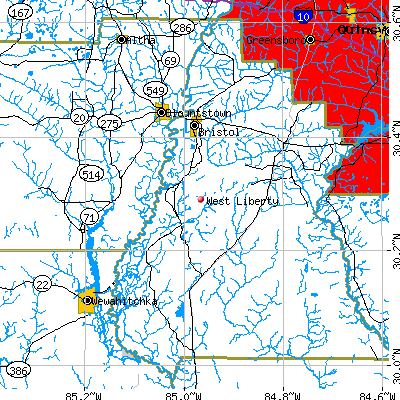 West Liberty map