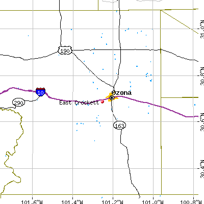 East Crockett map