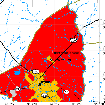 Northeast Brazos map