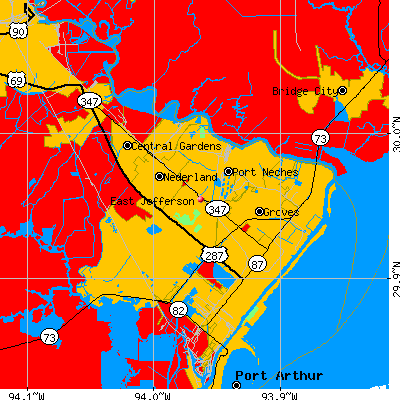 East Jefferson map