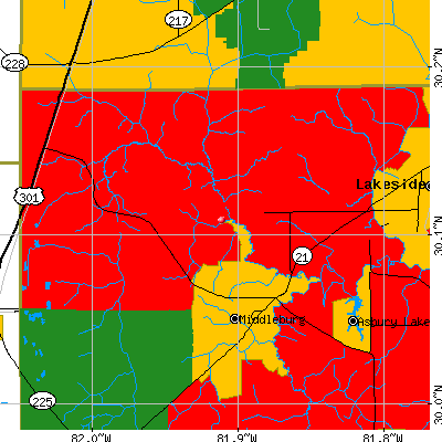 Middleburg-Clay Hill map