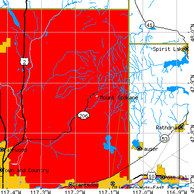 Mount Spokane map