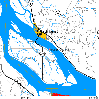 Puget Island map