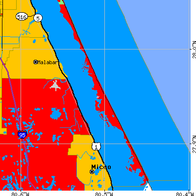 Melbourne Shores-Floridana Beach map