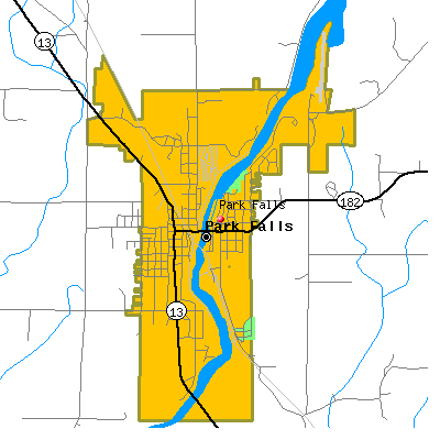 Park Falls map
