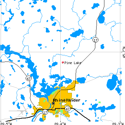 Pine Lake map